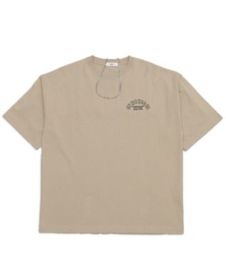 WEGO 【ユニセックス着用ITEM】アクセ付きストレートロゴT（SS） ベージュ