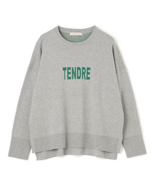 UNFILO 【新色追加】スウェットライク ロゴニット [NEW]グレー×グリーンロゴ