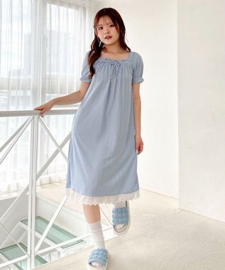 WEGO ワンピースルームウェア サックス
