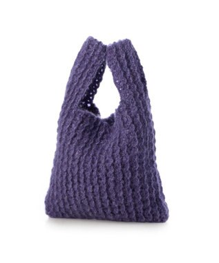 UNBILLION カシュカシュ cachecache / 柄編みニットショッパーバッグ ラベンダー