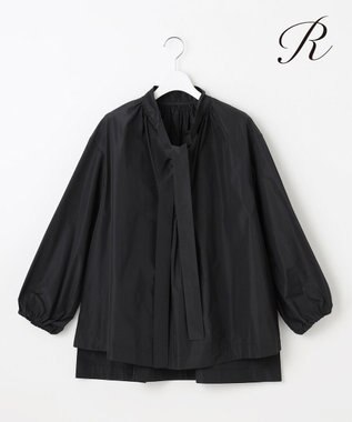  【R(アール)】ポリエステルシルクタフタ ボウタイ ブラウス
