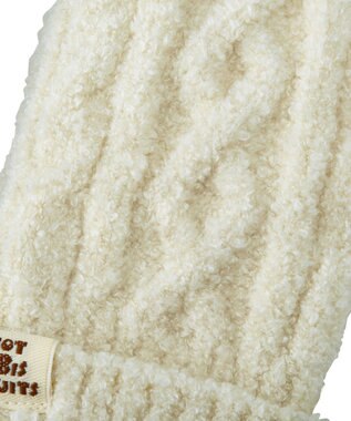 MIKI HOUSE HOT BISCUITS 【1-5歳】 ケーブル編みミトン 白