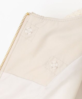 ANY SIS L 【2WAY】ツイードノーカラー ダウンジャケット アイボリー