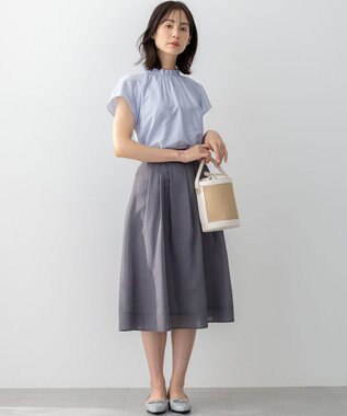 組曲 カールマイヤーハイネック ブラウス サックスブルー系1