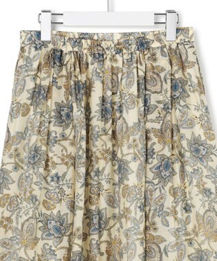 23区 S 【先行予約】Ericaキャラコ ペイズリープリント フレア スカート アイボリー系