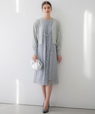 23区 【APPLAUDIR】ブライトフラワーレース ドレス グレイッシュブルー系