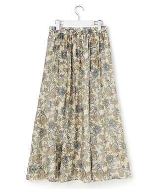 23区 S 【先行予約】Ericaキャラコ ペイズリープリント フレア スカート アイボリー系