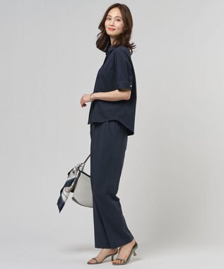J.PRESS LADIES L ドライコットン ポロ カットソー ネイビー系