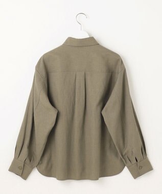 自由区 【洗える】ドビーオックスストレッチシャツ アウター カーキ