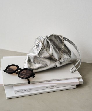 russet レザー巾着ミニショルダーバッグ(CE-1637)