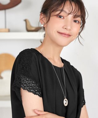 Tiaclasse L ケミカルレースチュニック ブラック