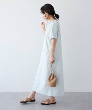 CRAFT STANDARD BOUTIQUE ポーチ付きバルーンスリーブワンピース Light Blue