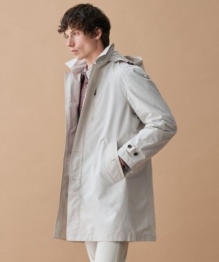 JOSEPH ABBOUD 【フード脱着仕様/JAPANファブリック/ECO撥水】ステンカラー コート アイボリー系