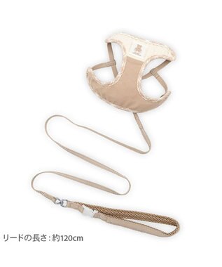 PET PARADISE ペットパラダイス くまちゃん リード付きハーネス 《チェック柄》 Ｓ ベージュ