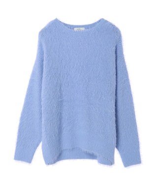 earth music&ecology ゆるモヘアライクレースニット Blue