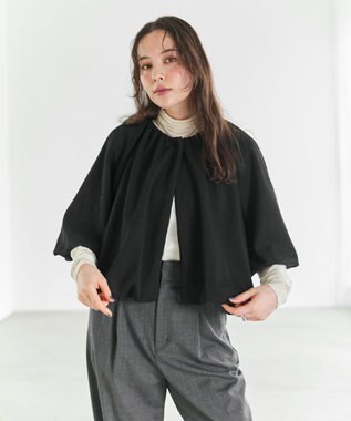 #Newans 【セレモニーにも/洗濯機可】バルーンヘムライトブルゾン​ ブラック