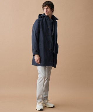 JOSEPH ABBOUD 【フード脱着仕様/JAPANファブリック/ECO撥水】ステンカラー コート ネイビー系