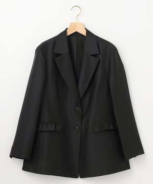 組曲 フリルディテールシアー ジャケット ブラック系