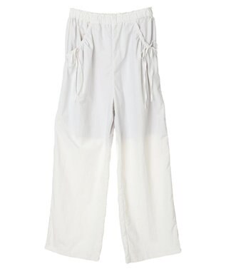 earth music&ecology サイドリボンラインパンツ（Ｏｆｆ　Ｗｈｉｔｅ） Off White