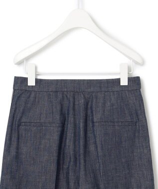 ICB 【洗える】 コットンリアクティブデニム ワイドストレートパンツ インディゴ系