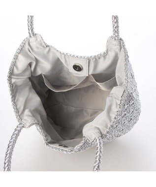 UNBILLION カシュカシュ cachecache / メタリックコード柄編みトートバッグ シルバー