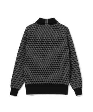 ZERO HALLIBURTON 【セットアップ可能】 モノグラム柄 ハーフジップニット ZHG-W5A4b 85137 ブラック