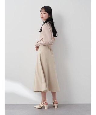 earth music&ecology バンドカラーブラウス Pink Beige