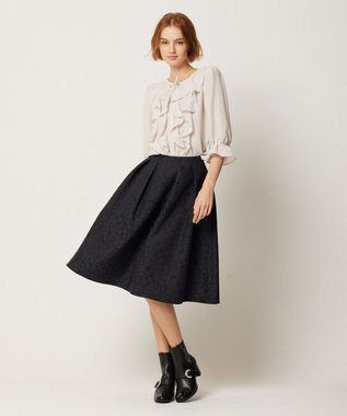 TOCCA 【WEB限定カラーあり】【消臭・洗える】RIBBON LABYRINTH JACQUARDスカート ブラック系