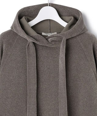 23区 【SLOW/一部店舗限定】ベロア風ニット パーカー ブラウン系