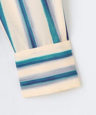 自由区 S 【カタログ掲載・洗える】ストライププリント ワンピース ブルー系ストライプ