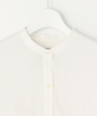 UNFILO 【GISELe 6月号掲載/洗える】リネンレーヨンバンドカラーシャツ オフ