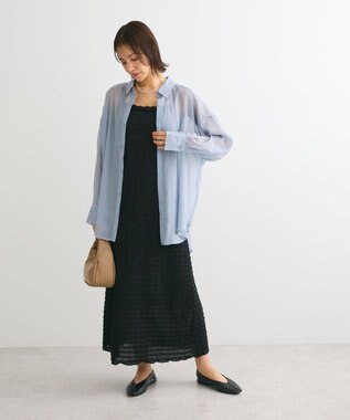 Green Parks シアーシャイニーシャツ Blue