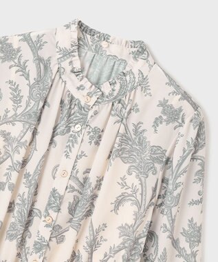 GRACE CONTINENTAL サラサプリントリボン付ワンピース ブラック