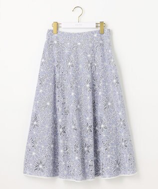 ANY SIS S 【洗える】フラワーレーシーオパール スカート ブルー系