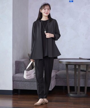 Tiaclasse バックフレアロングジャケット チャコールグレー