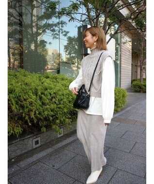 Green Parks ケーブルニットスカート Gray Mixture