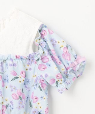 ANY KIDS オン・オフショルダー チューリップ ワンピース サックスブルー系