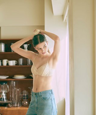 une nana cool 【リニューアル】364ブラ レース ノンワイヤーブラ ベージュ