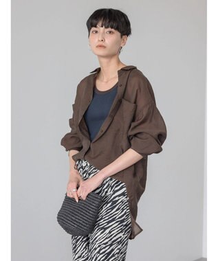 AMERICAN HOLIC シアーＣＯＯＬポケット付きルーズシャツ Brown