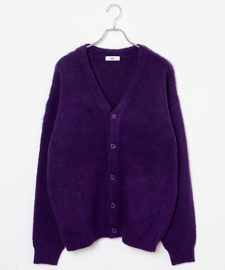WEGO モヘアライクBIGカーディガン パープル