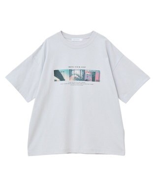 AMERICAN HOLIC ボックスフォトTシャツ Light Gray