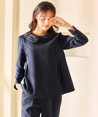 Feroux 【先行予約】2WAYレースカラー美シルエット セットアップ ネイビー系