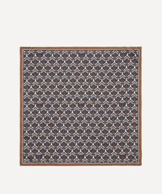 LIBERTY. アイフィス ストライプ 45x45 シルクスカーフ タン