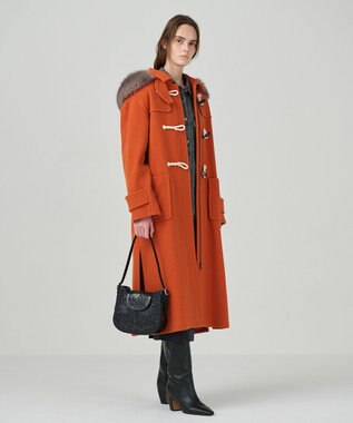 GRACE CONTINENTAL ウールカルゼダッフルコート オレンジ