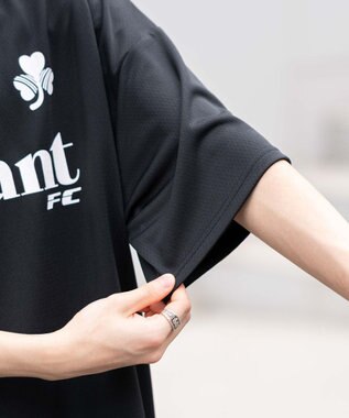 WEGO 【２点セット/ユニセックス着用ITEM/吸水速乾】アクセ付きメッシュロゴT（SS） ブラック