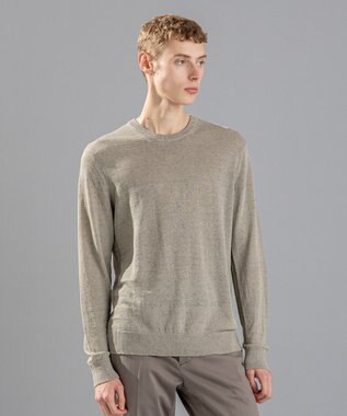 JOSEPH HOMME リネンナイロンプレーン　クルーネックニット アイボリー系