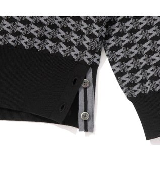 ZERO HALLIBURTON 【セットアップ可能】 モノグラム柄 ハーフジップニット ZHG-W5A4b 85137 ブラック