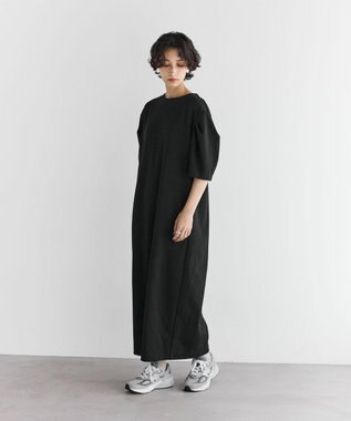 #Newans 【セレモニーにも/洗濯機可】パフスリーブロングワンピース​ ブラック