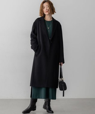 23区 S ウールカシミヤビーバー チェスター コート ブラック系