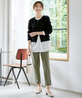 Tiaclasse 【安田美沙子さん着用・選べる裾】 レイヤードヘムカットソーTシャツ オフ×オフ裾シャツ